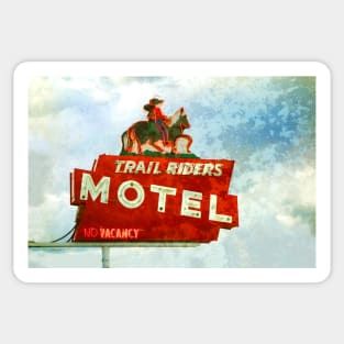 Trail Riders Motel Neon Sign Sticker